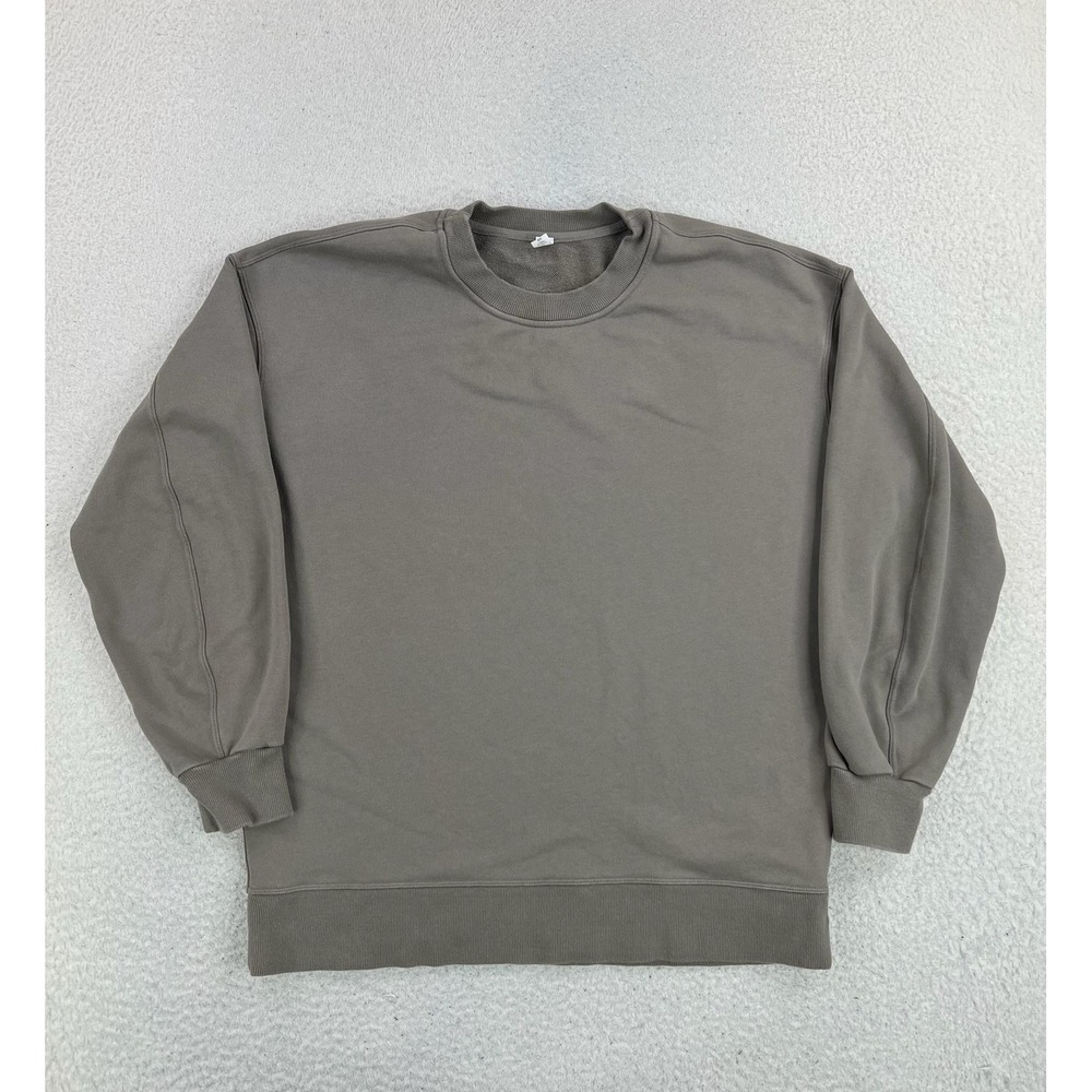 Lululemon Sweatshirt Womens XS Brown Crewneck Fleece Pullover Logo Athletic